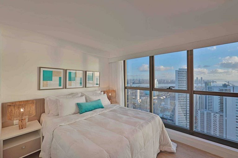 Flat Alto Luxo Com Vista do Mar