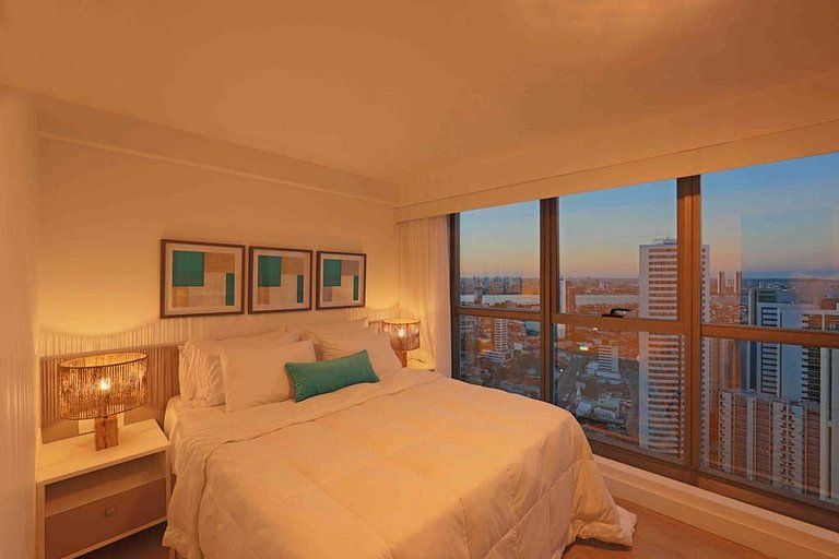 Flat Alto Luxo Com Vista do Mar