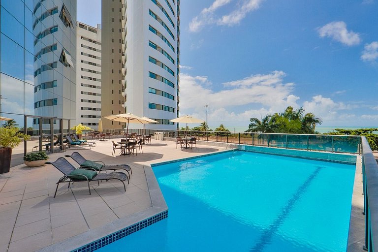 Flat Luxo Com Varanda Vista Mar