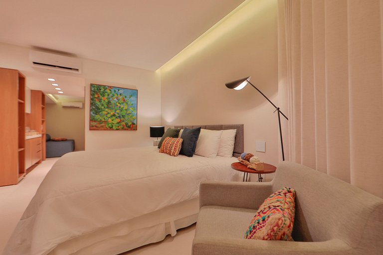 Flat Luxo Com Varanda Vista Mar