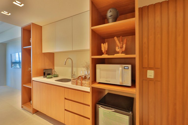 Flat Luxo Com Varanda Vista Mar