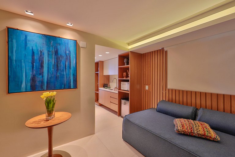 Flat Luxo Com Varanda Vista Mar