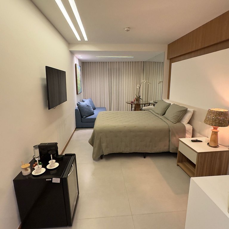 Confortável suíte com dois ambientes