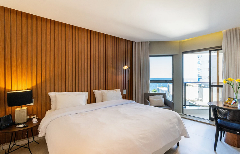 Flat Luxo Com Varanda Vista Mar