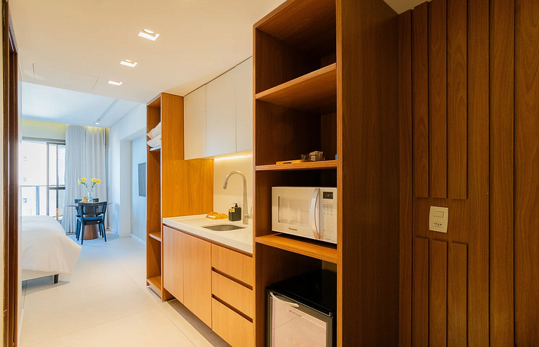 Flat Luxo Com Varanda Vista Mar