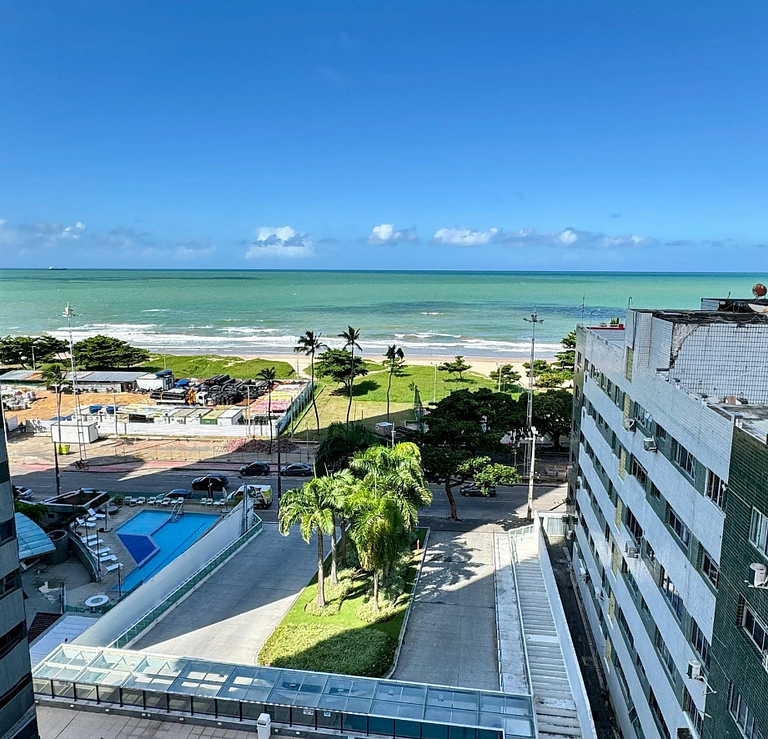 Flat Luxo Com Varanda Vista Mar