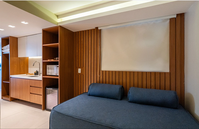 Flat Luxo Com Varanda Vista Mar