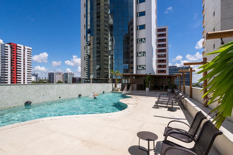 Flat Alto Luxo Com Vista do Mar
